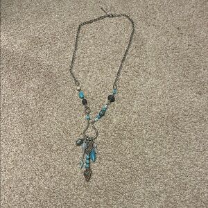 Elegant Silver and Blue Beaded Necklace